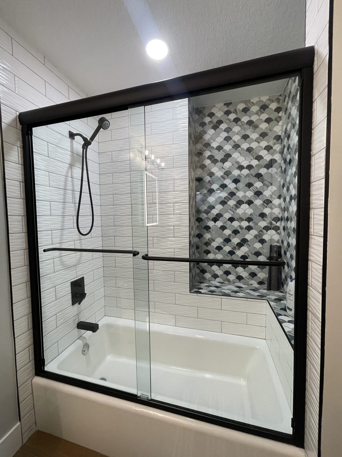 Custom tile walk in shower